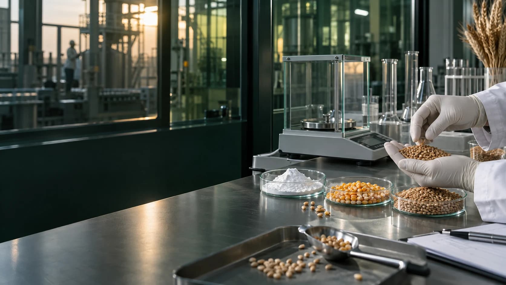 Azin quality-control specialists working in the complex laboratory